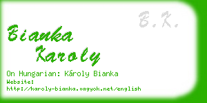 bianka karoly business card
