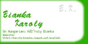 bianka karoly business card